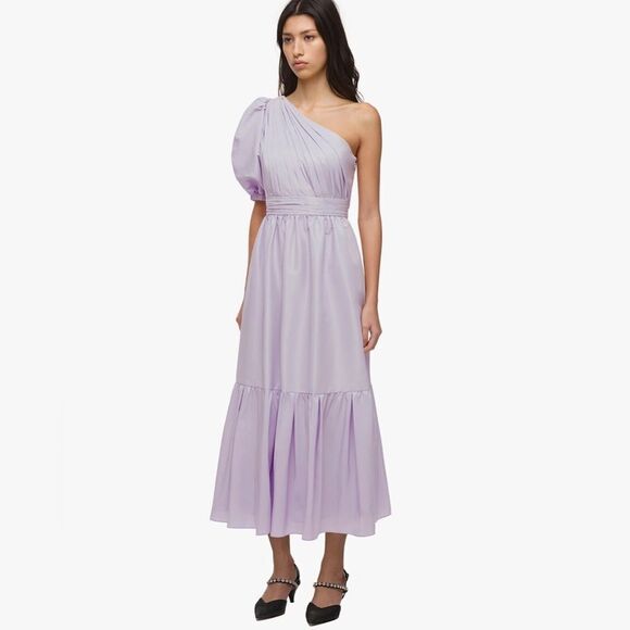 NWT Self Portrait Maxi Lilac Dress One Shoulder Purple Size 2 - Picture 2 of 8